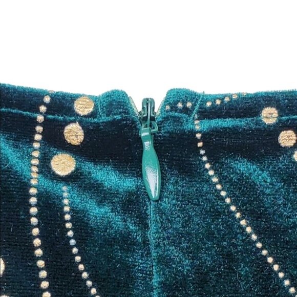 Ever Pretty Womens Green Velvet Metallic Gold High Low Bodycon Dress Size 20 NWT - Picture 7 of 8